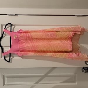 Kate Mack Dress with Hawaiian Style Print , Size 7, EUC